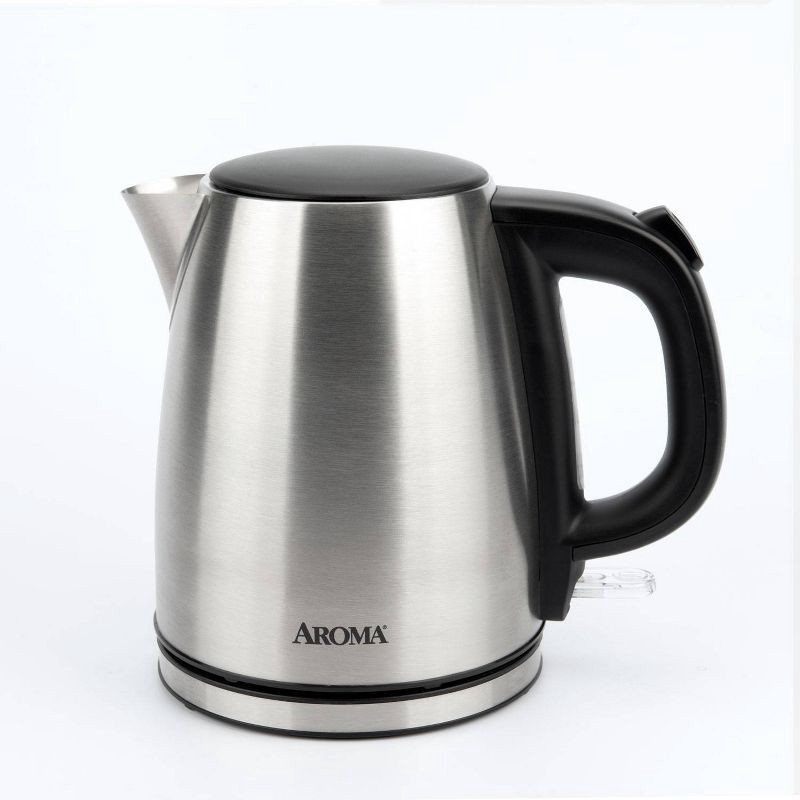 slide 1 of 15, Aroma 1L Electric Water Kettle - Stainless Steel: Tea Kettle, Water Heater, Overheat Protection, 360° Rotating Base, 1 liter