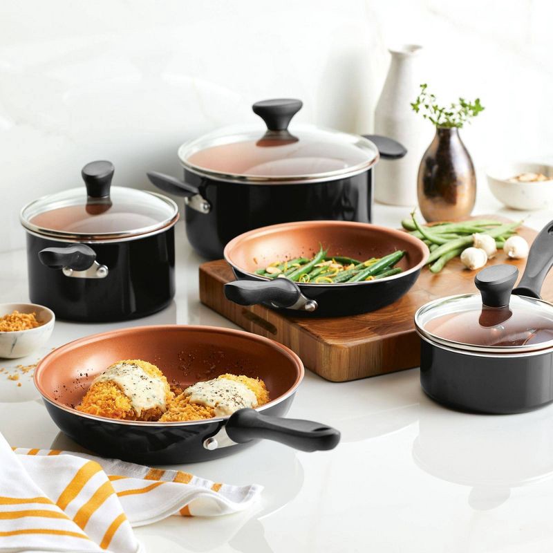 Farberware Reliance Pro 14pc Copper Ceramic Nonstick Cookware Set With  Prestige Tools Aqua : Target