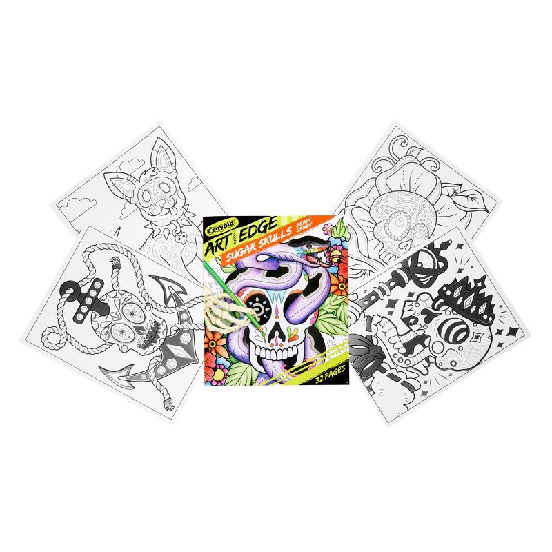 slide 2 of 11, Crayola Art with Edge Sugar Skulls Coloring Book: Creative Kids & Adult Pages, Perforated, 32 Pages, 10"x8.5", 1 ct