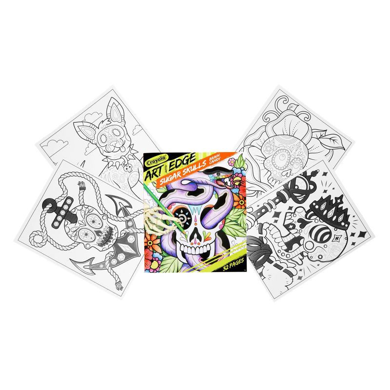 slide 5 of 11, Crayola Art with Edge Sugar Skulls Coloring Book: Creative Kids & Adult Pages, Perforated, 32 Pages, 10"x8.5", 1 ct