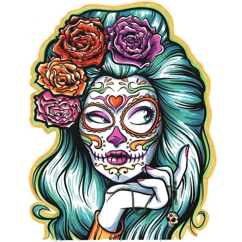 slide 6 of 11, Crayola Art with Edge Sugar Skulls Coloring Book: Creative Kids & Adult Pages, Perforated, 32 Pages, 10"x8.5", 1 ct