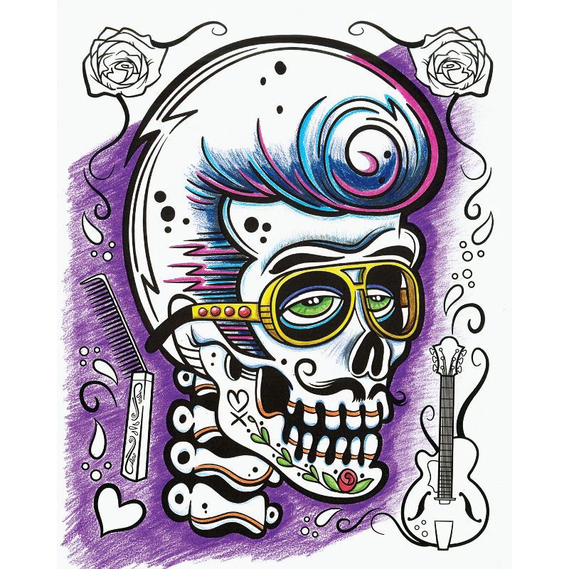 slide 8 of 11, Crayola Art with Edge Sugar Skulls Coloring Book: Creative Kids & Adult Pages, Perforated, 32 Pages, 10"x8.5", 1 ct