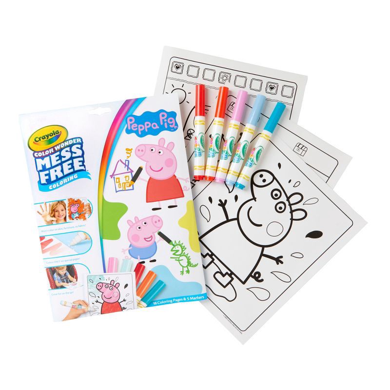 slide 2 of 6, Crayola Color Wonder Peppa Pig Coloring Pages Set, 1 ct