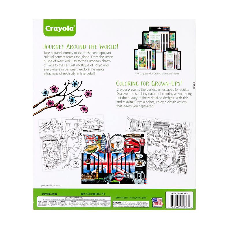 slide 4 of 4, Crayola 40pg City Escapes Coloring Book: Creative Thinking for Children, 10" x 8.5", 40 Pages, No Choking Hazard, 1 ct