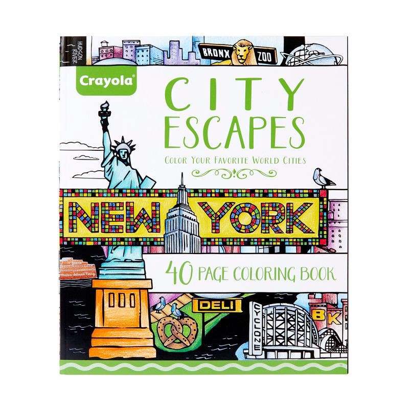 slide 1 of 4, Crayola 40pg City Escapes Coloring Book: Creative Thinking for Children, 10" x 8.5", 40 Pages, No Choking Hazard, 1 ct