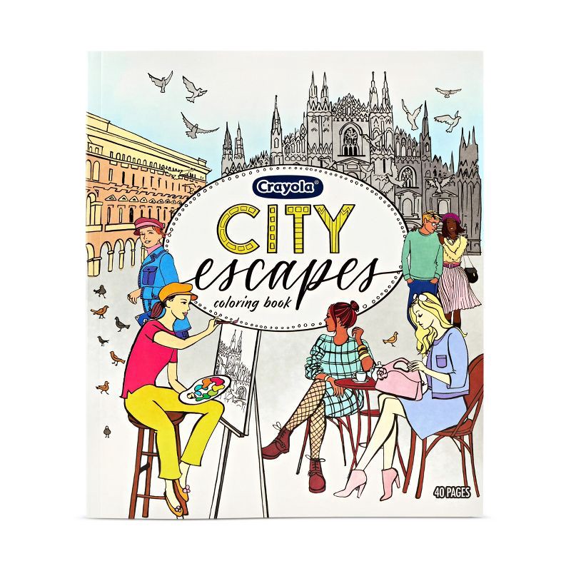 slide 1 of 5, Crayola 40pg City Escapes Coloring Book: Creative Thinking for Children, 10" x 8.5", 40 Pages, No Choking Hazard, 1 ct