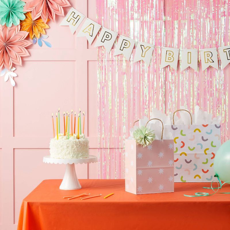 slide 2 of 3, 8'x3' Holographic Fringe Backdrop Party Banner - Spritz™, 1 ct