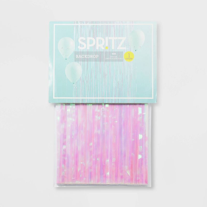 slide 3 of 3, 8'x3' Holographic Fringe Backdrop Party Banner - Spritz™, 1 ct