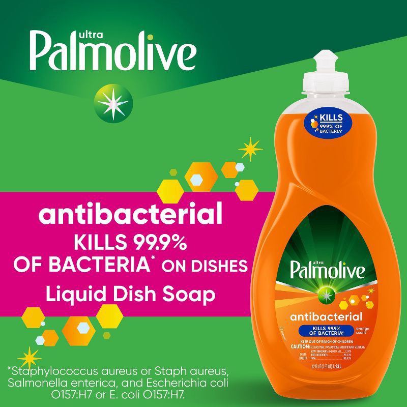 slide 5 of 8, Palmolive Ultra Concentrated Antibacterial Liquid Dish Soap, Orange Scent - 42 Fluid Ounce, 42 fl oz
