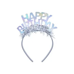 "Happy Birthday" Party Headband Silver - Spritz™