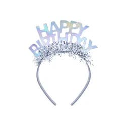 "Happy Birthday" Party Headband Silver - Spritz™