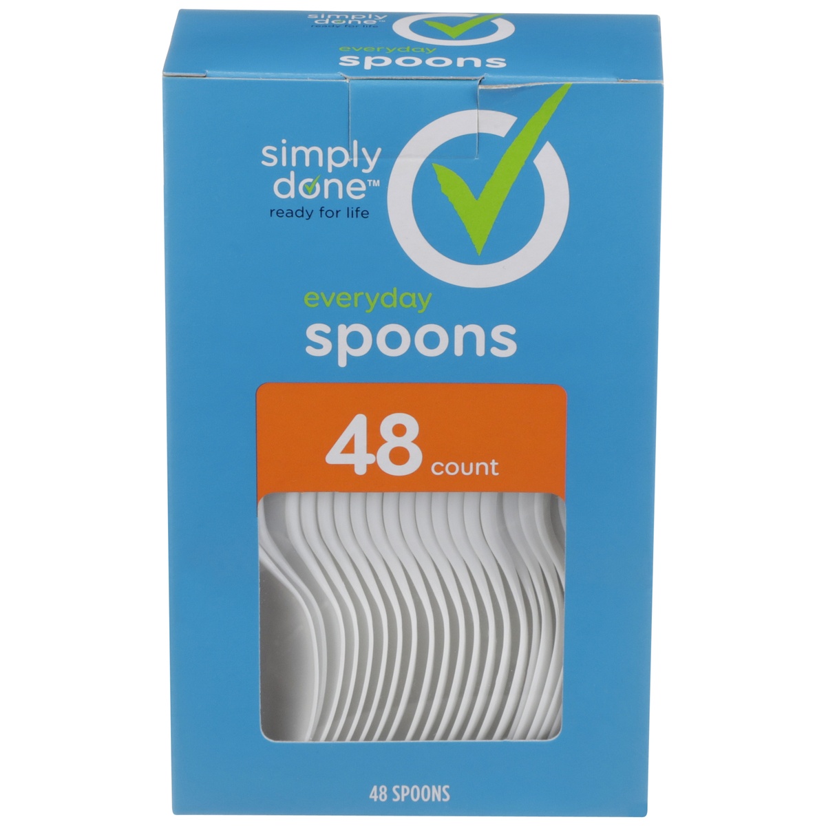 slide 1 of 1, Simply Done Everyday Plastic Spoons, 48 ct