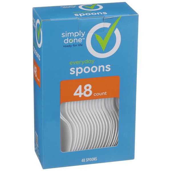 slide 1 of 1, Simply Done Everyday Plastic Spoons, 48 ct