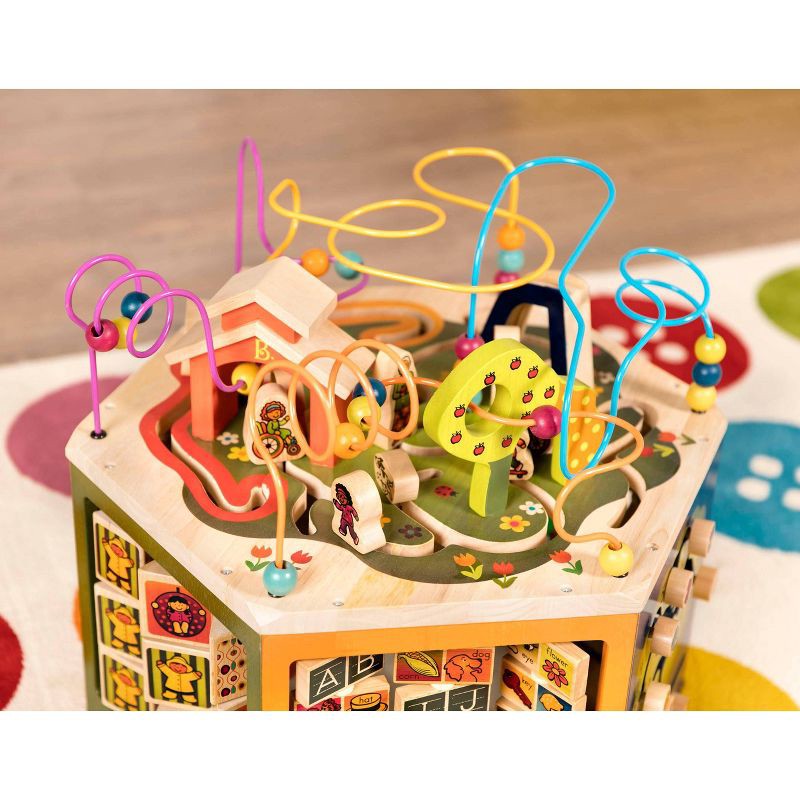 slide 5 of 7, B. toys Wooden Activity Cube - Youniversity, 1 ct