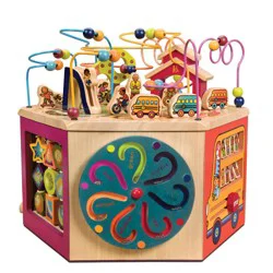 B. toys Wooden Activity Cube - Youniversity: Educational Fine Motor Skills Play Center for Babies & Toddlers