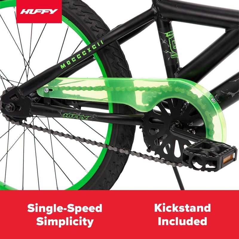 slide 7 of 9, Huffy Decay Kids' Bike - 20" Wheels - Single-Speed - Black/Neon Green, 1 ct