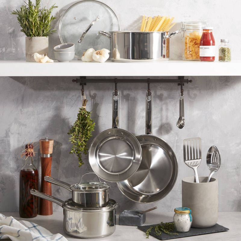slide 11 of 12, T-fal 14pc Expert Stainless Steel Cookware Set Silver., 14 ct