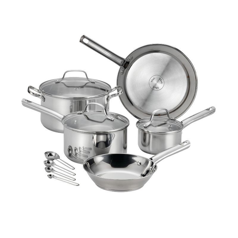 slide 1 of 12, T-fal 14pc Performa Stainless Steel Cookware Set Silver, 14 ct