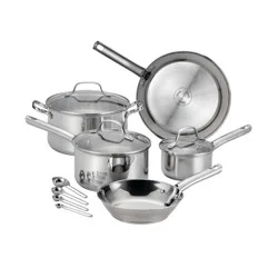 T-fal 14pc Expert Stainless Steel Cookware Set Silver.