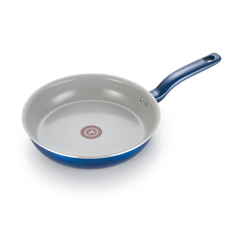 slide 1 of 1, T-fal Simply Cook Ceramic Cookware, Fry Pan, 12", Blue, 1 ct