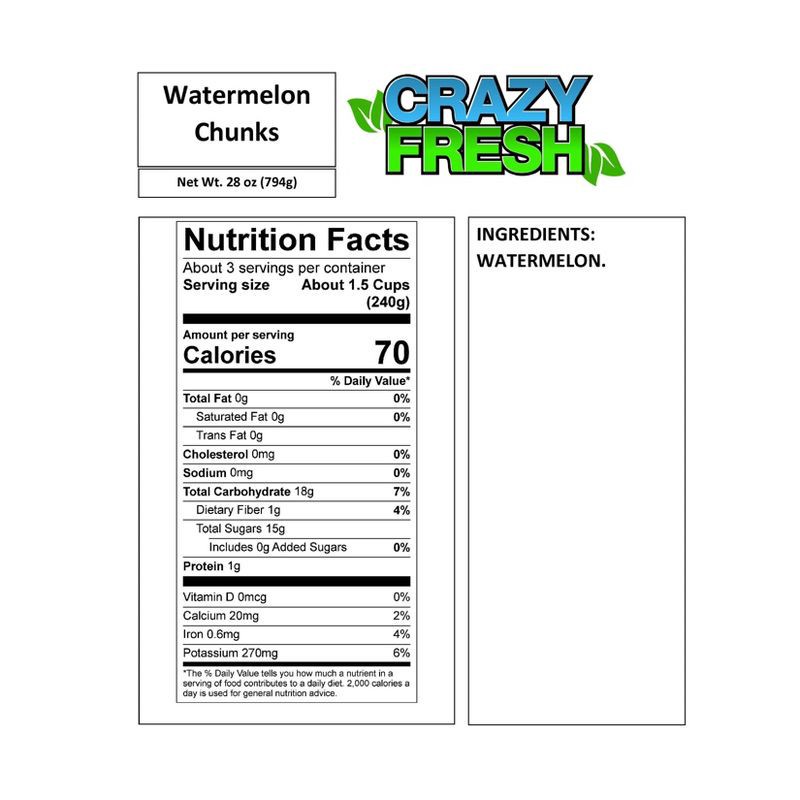 slide 3 of 4, Crazy Fresh Watermelon Chunks - 28oz, 28 oz