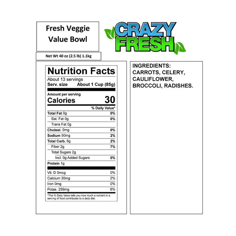 slide 6 of 7, Crazy Fresh Veggie Value Bowl - 2.5lbs, 2.5 lb