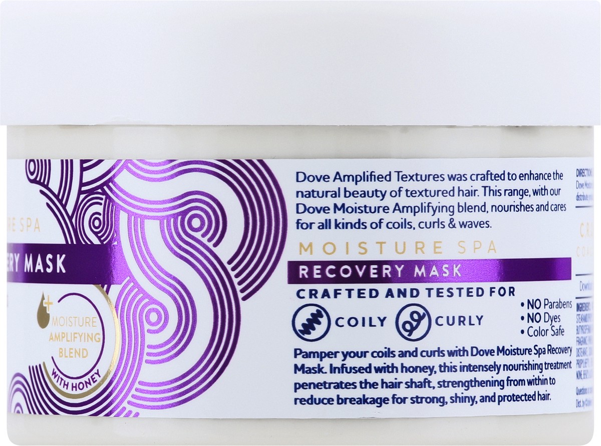 slide 4 of 7, Dove Amplified Textures Spa Recovery Hair Mask with Honey Moisture, 10.5 oz, 10.5 oz