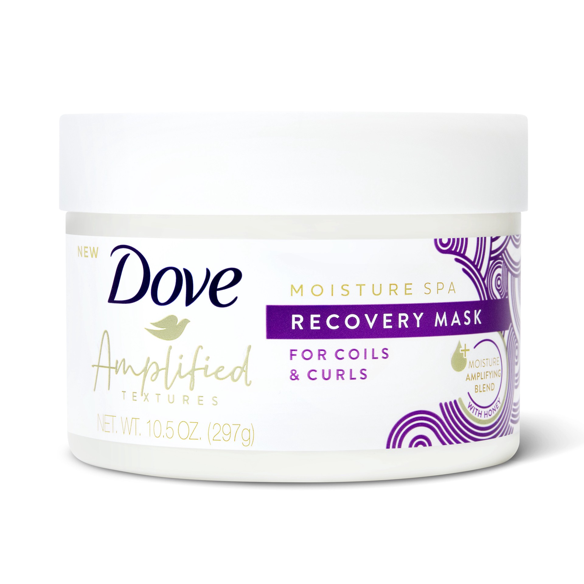 slide 1 of 7, Dove Amplified Textures Spa Recovery Hair Mask with Honey Moisture, 10.5 oz, 10.5 oz