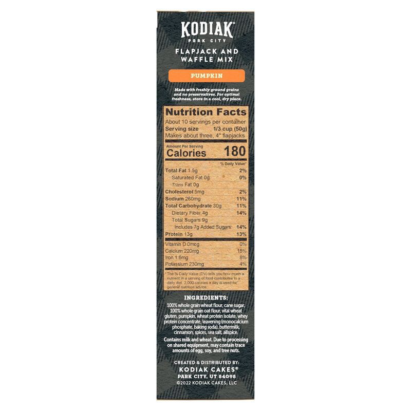 slide 5 of 8, Kodiak Cakes Kodiak Protein-Packed Pumpkin Flapjack & Waffle Mix - 18oz, 18 oz