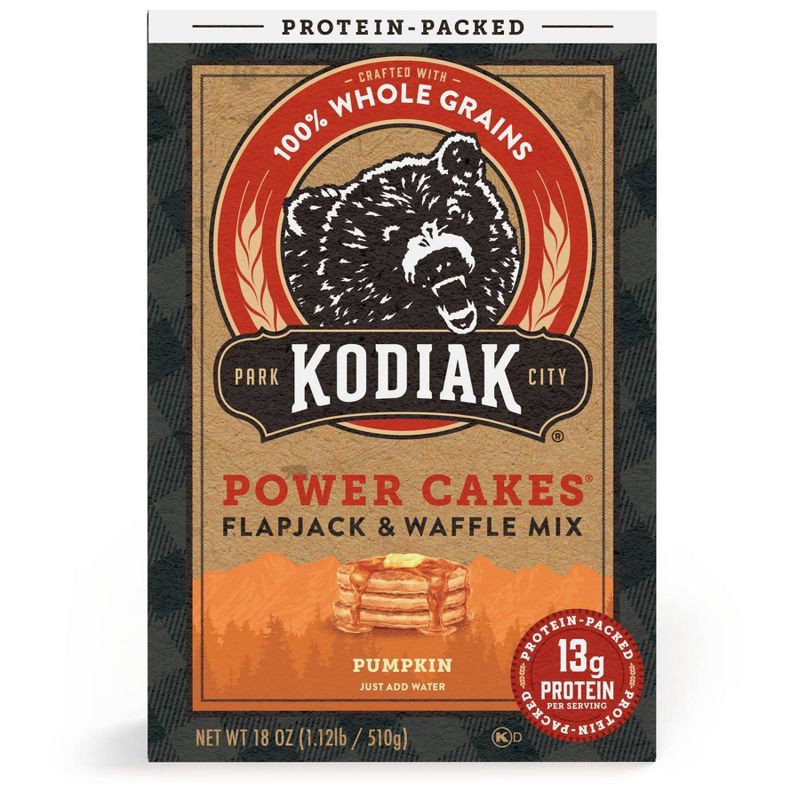 slide 1 of 8, Kodiak Cakes Kodiak Protein-Packed Pumpkin Flapjack & Waffle Mix - 18oz, 18 oz