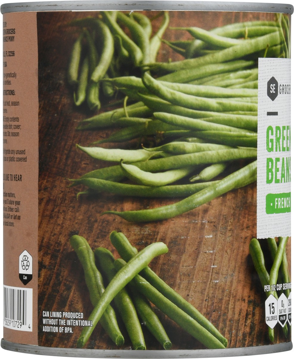 slide 6 of 11, SE Grocers Green Beans French Style, 28 oz