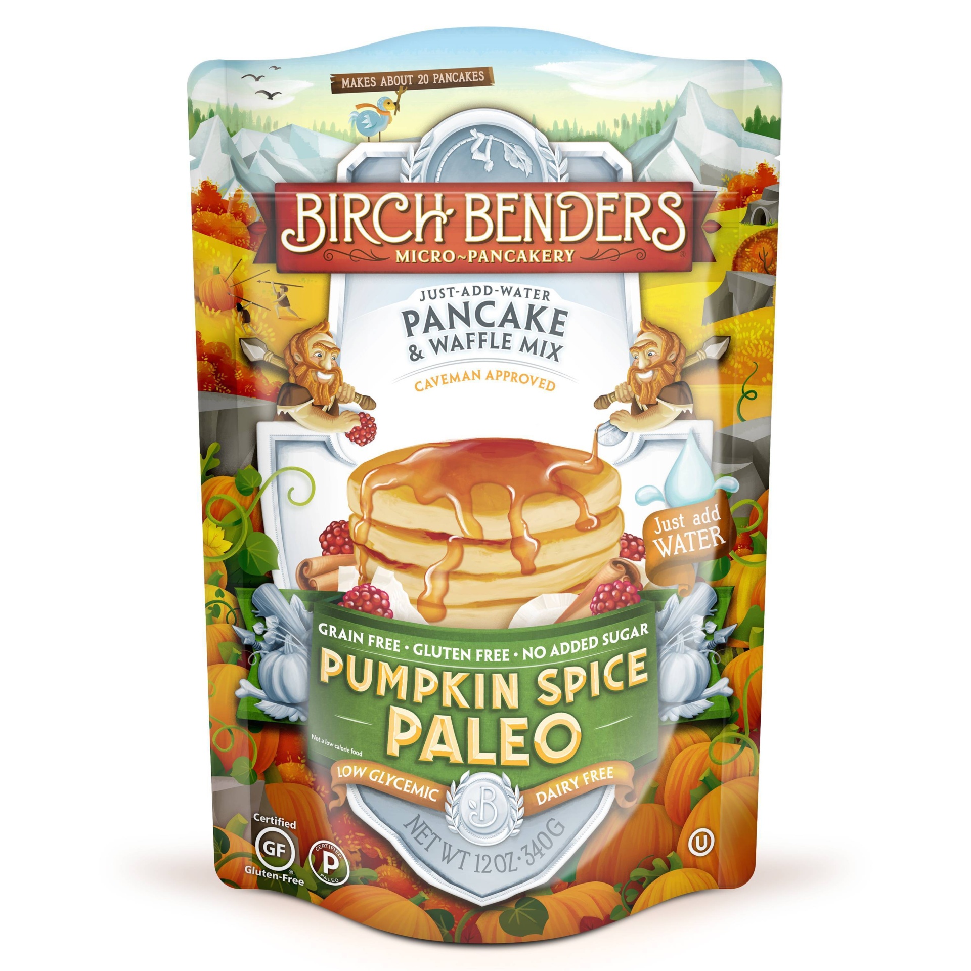slide 1 of 4, Birch Benders Gluten Free Paleo Pumpkin Pancake Mix, 12 oz