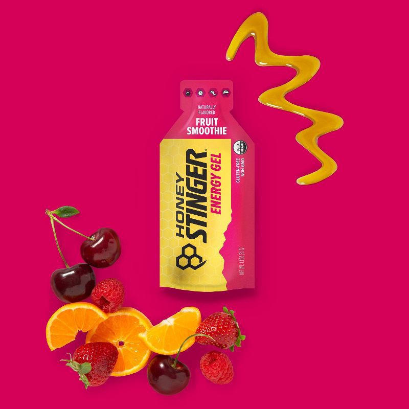 slide 5 of 6, Honey Stinger Organic Fruit Smoothie Energy Gel: Sports Performance, Endurance, 1.1 oz, 1.1 oz