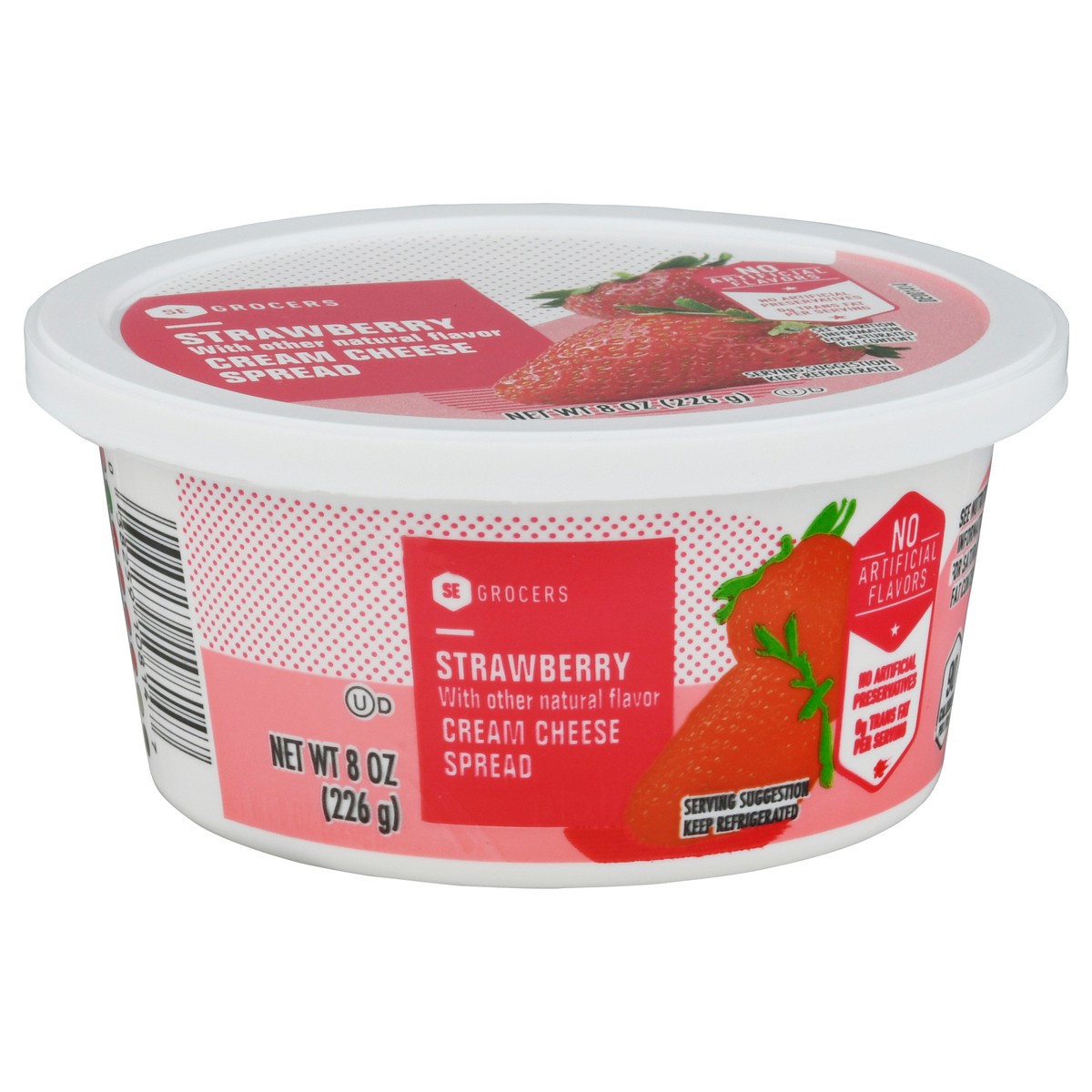 slide 5 of 9, SE Grocers Strwbrry Crm Chs Sp, 8 oz