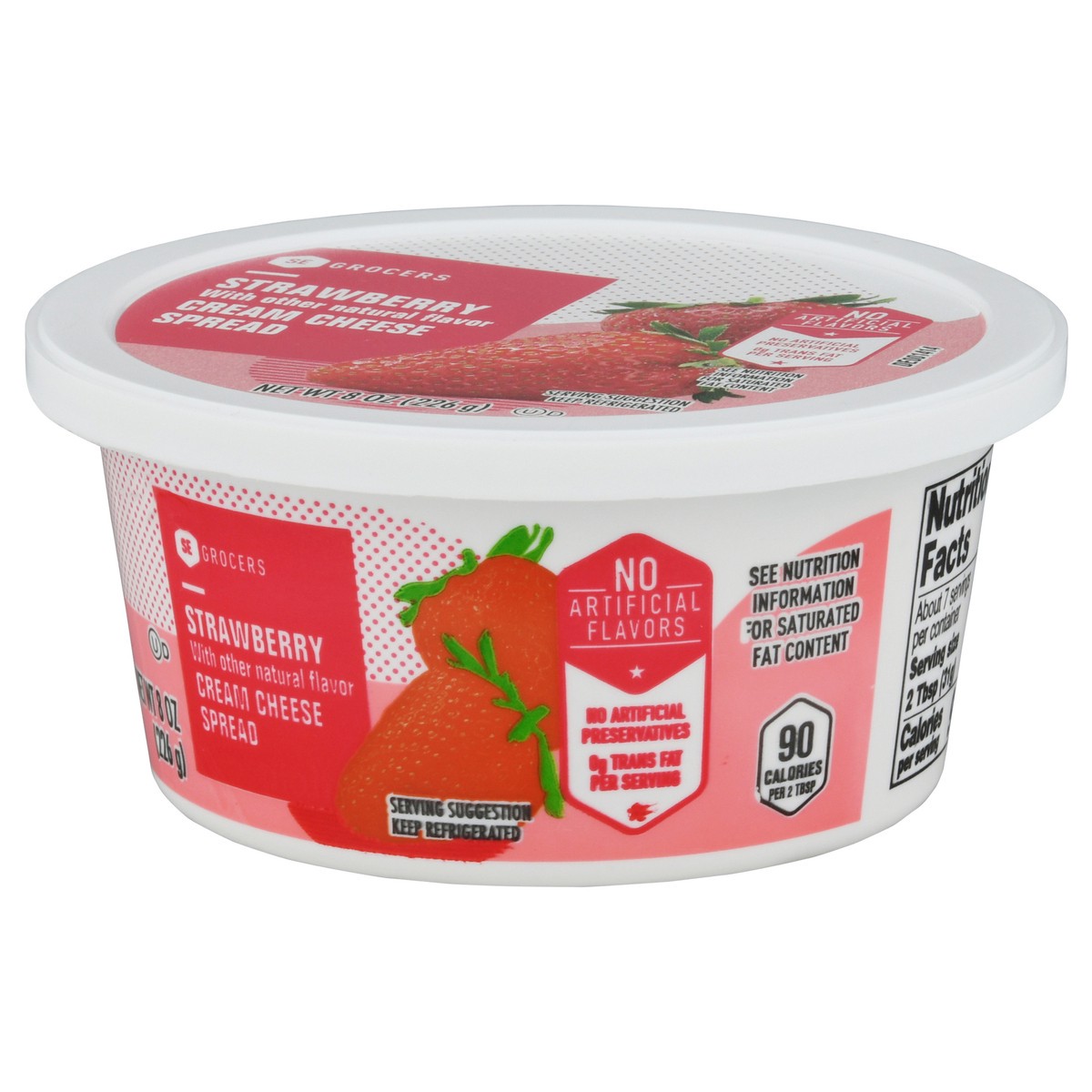 slide 2 of 9, SE Grocers Strwbrry Crm Chs Sp, 8 oz