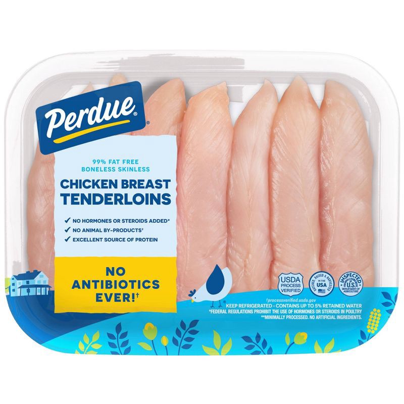slide 1 of 4, Perdue Chicken Breast Tenderloins Antibiotic Free - 0.8-1.4lbs - price per lb, per lb