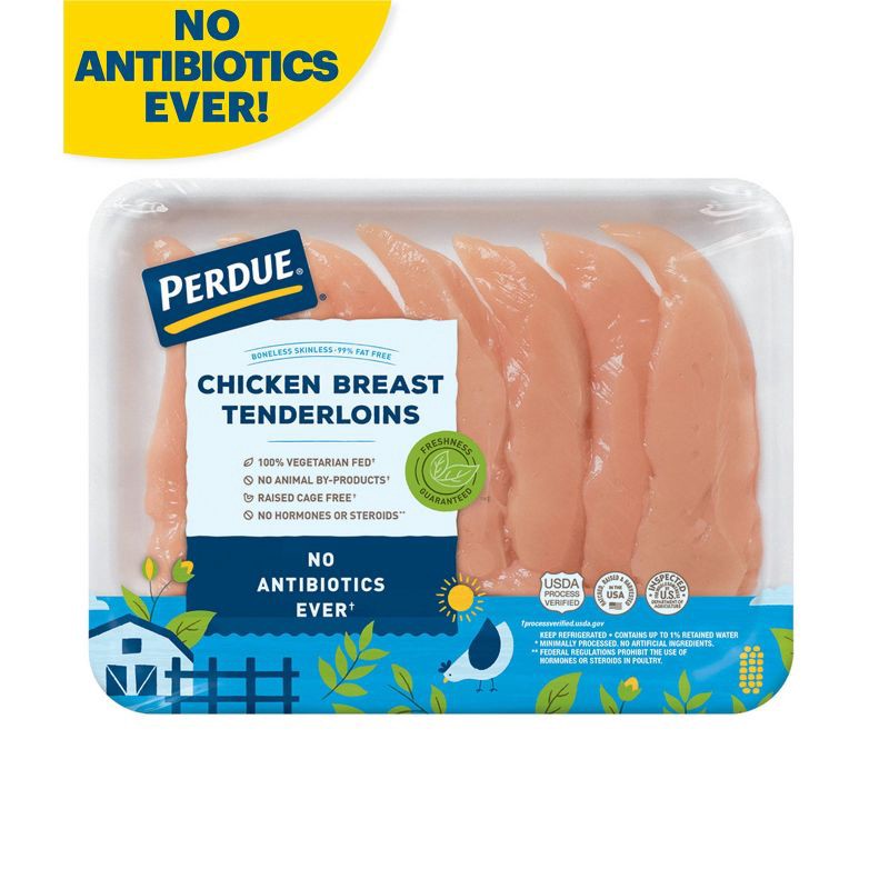 slide 1 of 4, Perdue Chicken Breast Tenderloins Antibiotic Free - 0.8-1.4 lbs - price per lb, per lb