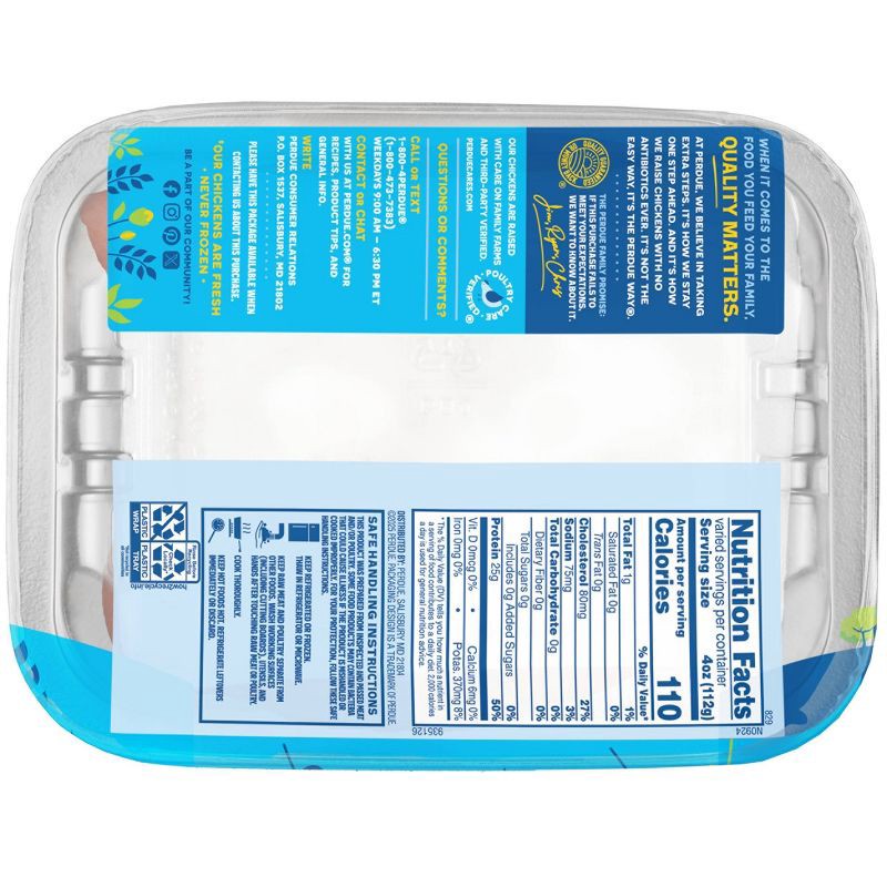 slide 3 of 6, Perdue Boneless & Skinless Antibiotic Free Chicken Breast - 1.3-2.4lbs - price per lb, per lb