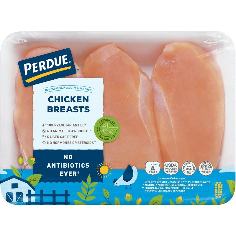 slide 1 of 6, Perdue Boneless & Skinless Antibiotic Free Chicken Breast - 1.3-2.4 lbs - price per lb, per lb