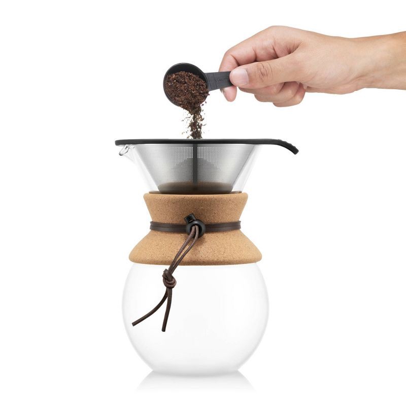 slide 2 of 7, Bodum 8 Cup 34oz Pour Over Coffee Maker: Drip Coffee Pot with Permanent Screen Filter, Cool Touch Handle, Dishwasher Safe, 34 oz