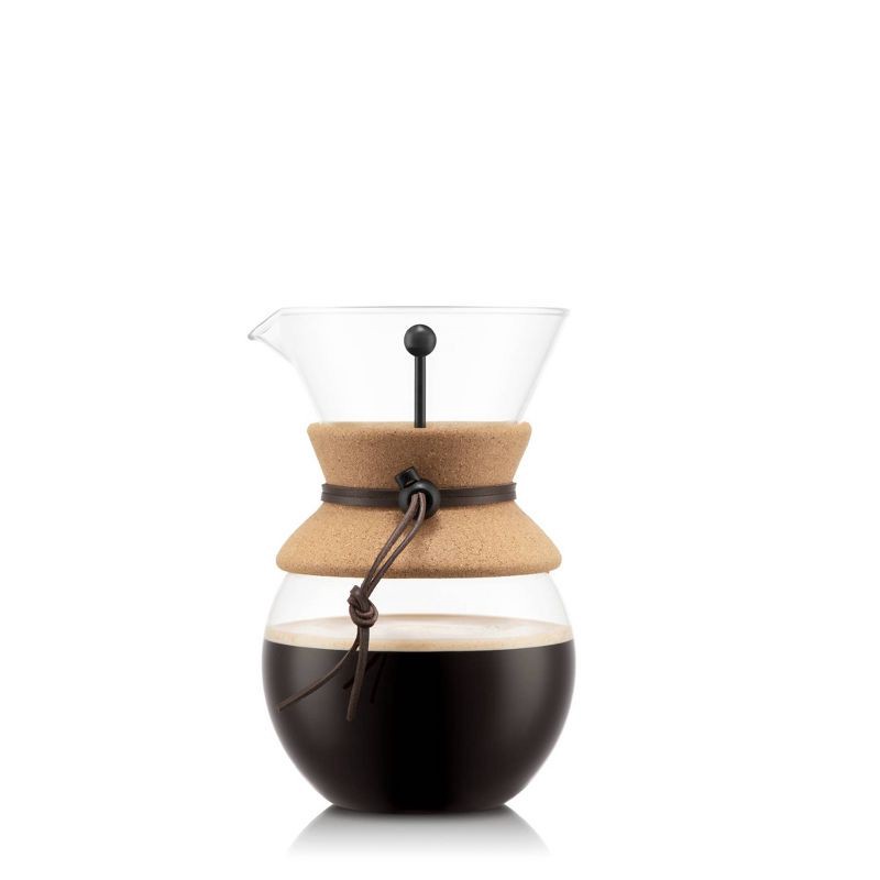 slide 4 of 7, Bodum 8 Cup 34oz Pour Over Coffee Maker: Drip Coffee Pot with Permanent Screen Filter, Cool Touch Handle, Dishwasher Safe, 34 oz