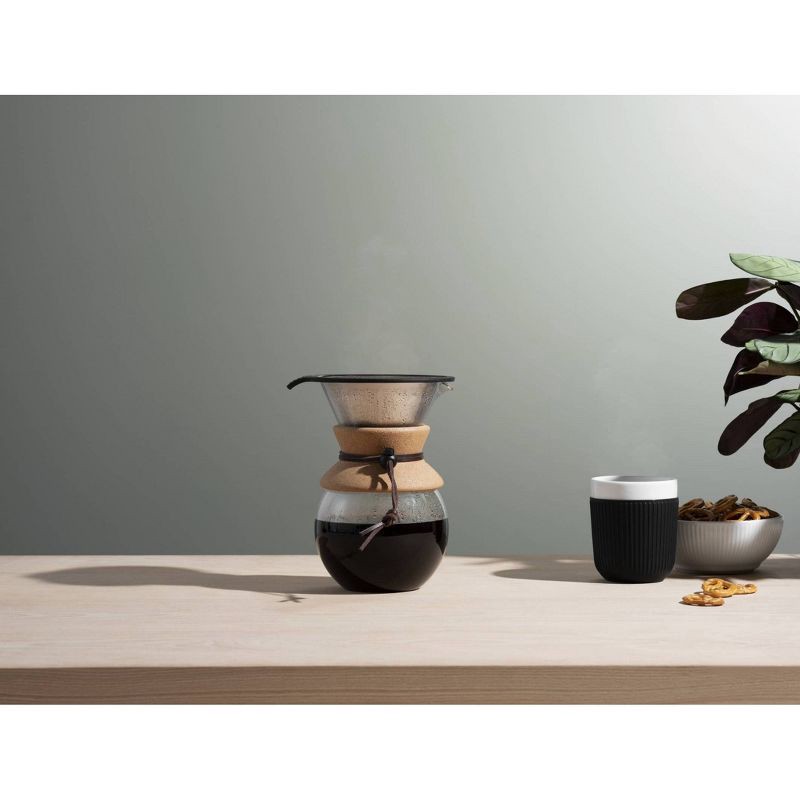 slide 6 of 7, Bodum 8 Cup 34oz Pour Over Coffee Maker: Drip Coffee Pot with Permanent Screen Filter, Cool Touch Handle, Dishwasher Safe, 34 oz