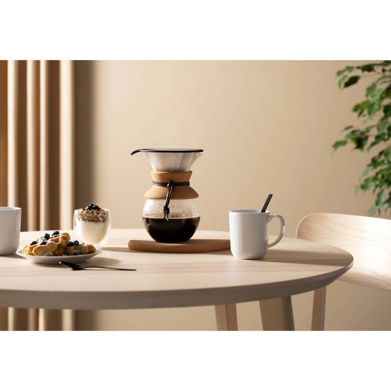slide 7 of 7, Bodum 8 Cup 34oz Pour Over Coffee Maker: Drip Coffee Pot with Permanent Screen Filter, Cool Touch Handle, Dishwasher Safe, 34 oz