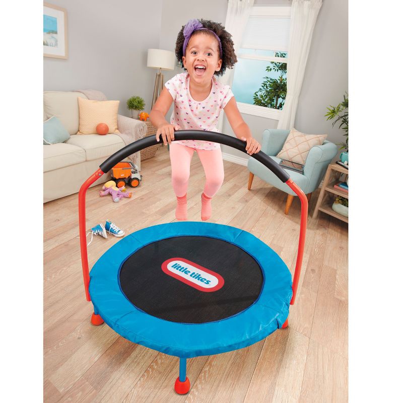 slide 3 of 5, Little Tikes 25'' Round Easy Store 3' Folding Trampoline - Blue/Black/Red, 1 ct