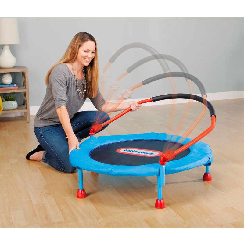 slide 4 of 5, Little Tikes 25'' Round Easy Store 3' Folding Trampoline - Blue/Black/Red, 1 ct