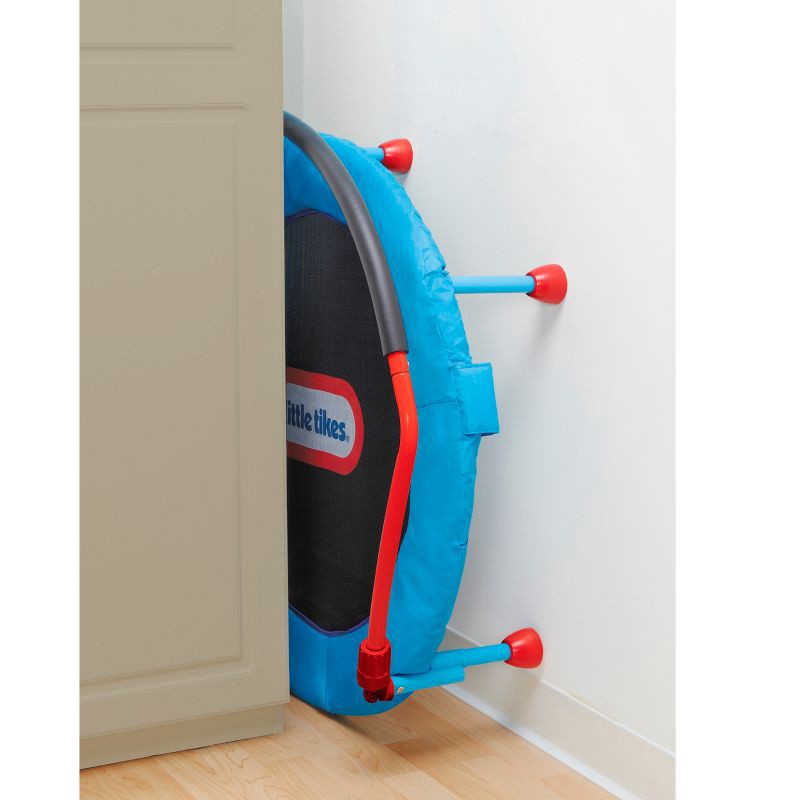 slide 5 of 5, Little Tikes 25'' Round Easy Store 3' Folding Trampoline - Blue/Black/Red, 1 ct