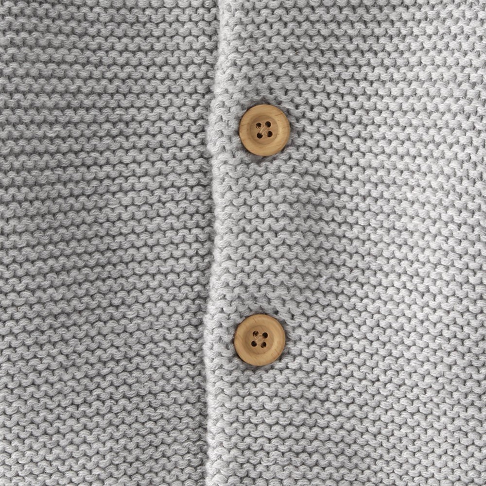 slide 2 of 5, Baby Organic Cotton Hooded Sweater - little planet by carter's Gray 3M, 1 ct