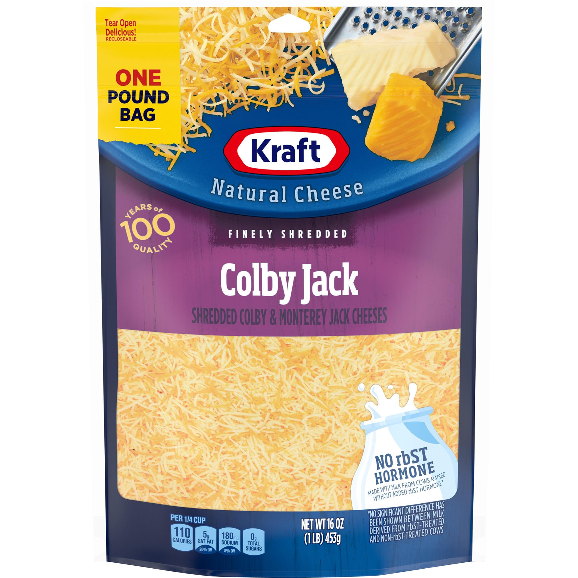 slide 1 of 8, Kraft Colby Jack Finely Shredded Cheese, 16 oz Bag, 16 oz