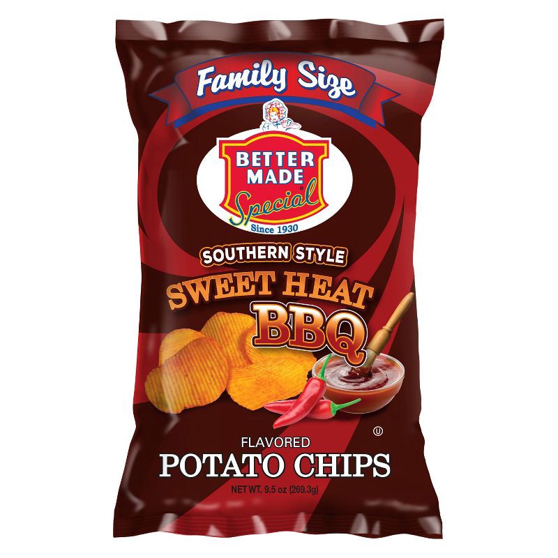 slide 1 of 4, Better Made Snack Foods Better Made Special Southern Style Sweet Heat BBQ Flavored Potato Chips - 9.5oz, 9.5 oz