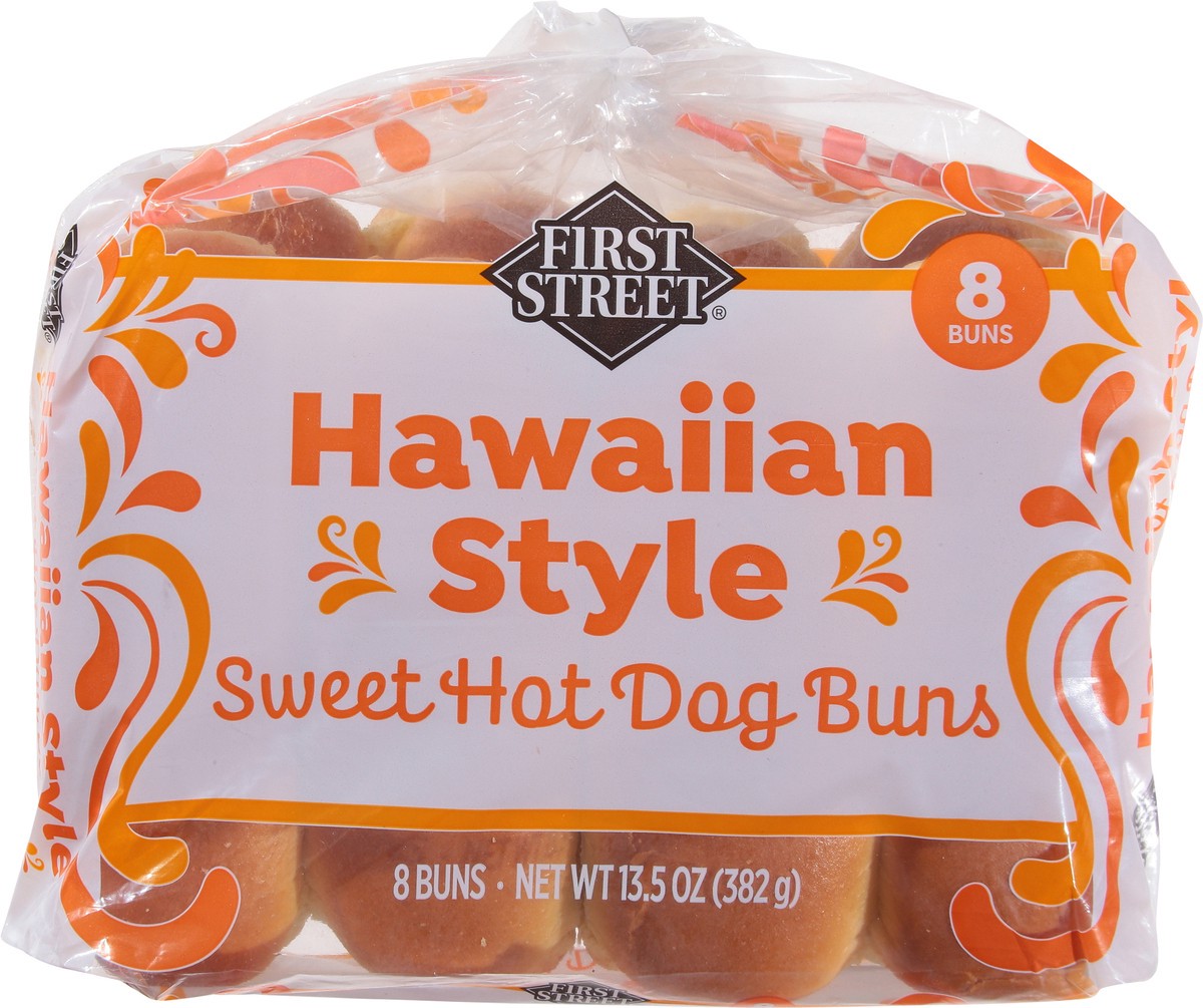 slide 9 of 14, First Street Hawaiian Hot Dog Bun, 13.52 oz